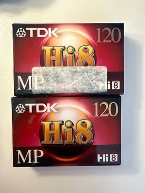 TDK Hi8 120 MP Video Cassette Tape SEALED Set of 2